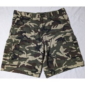 COLORADO Men Size 38 Green Camo Durable Heavy Cotton 10" Cargo Shorts